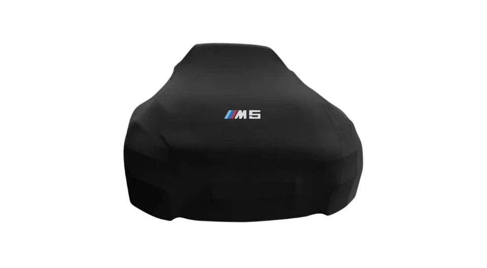 BMW 5 Series E34 E39 E60 F10 G30 Black Indoor Car Cover with M Logo - Image 2 of 3