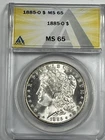 1885-O Morgan Dollar : ANACS MS65