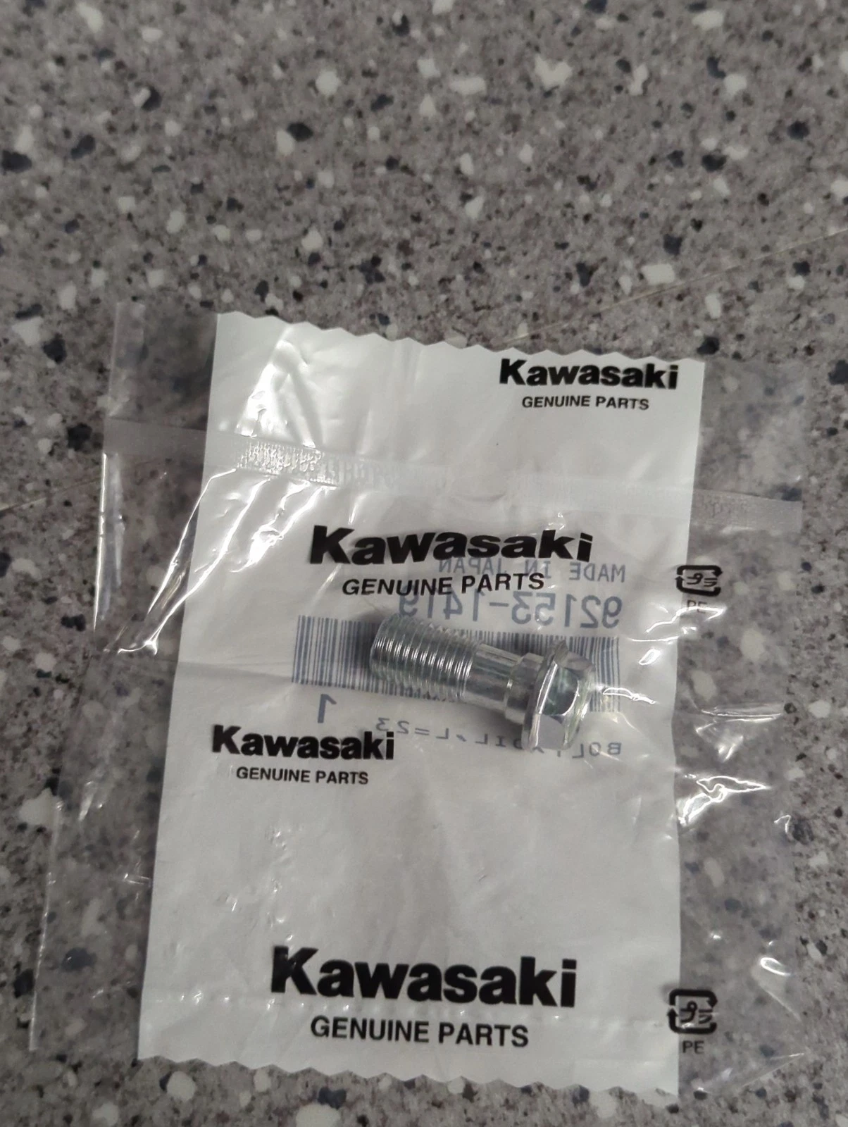 Kawasaki oem rear brake master cylinder banjo bolt 19-25 kx 450 450x 92153-1419