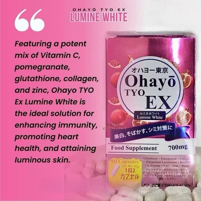 ohayo tokyo glutathione price Ohayo TYO EX Lumine White Glutathione 700mg, 60 Capsules