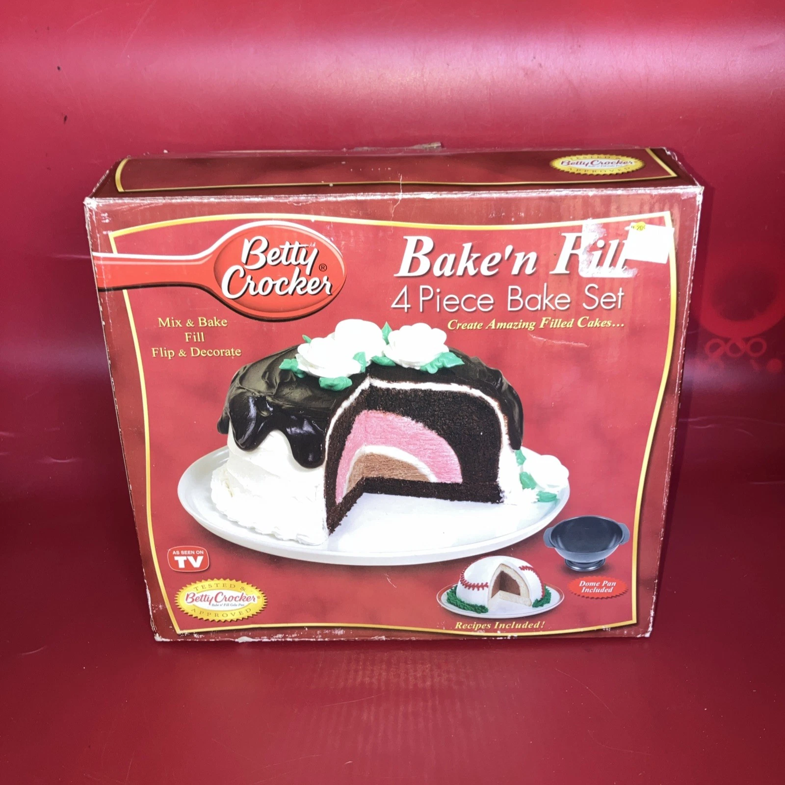 Betty Crocker Bake’n Fill 4-Piece Cake Bake Set – New Open Box – As Seen on TV