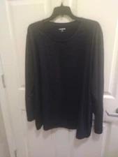 Lands End Womens 3X Black 100% Cotton Tunic Everyday