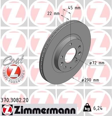2X Zimmermann 370.3082.20 Bremsscheibe FüR Mazda-image