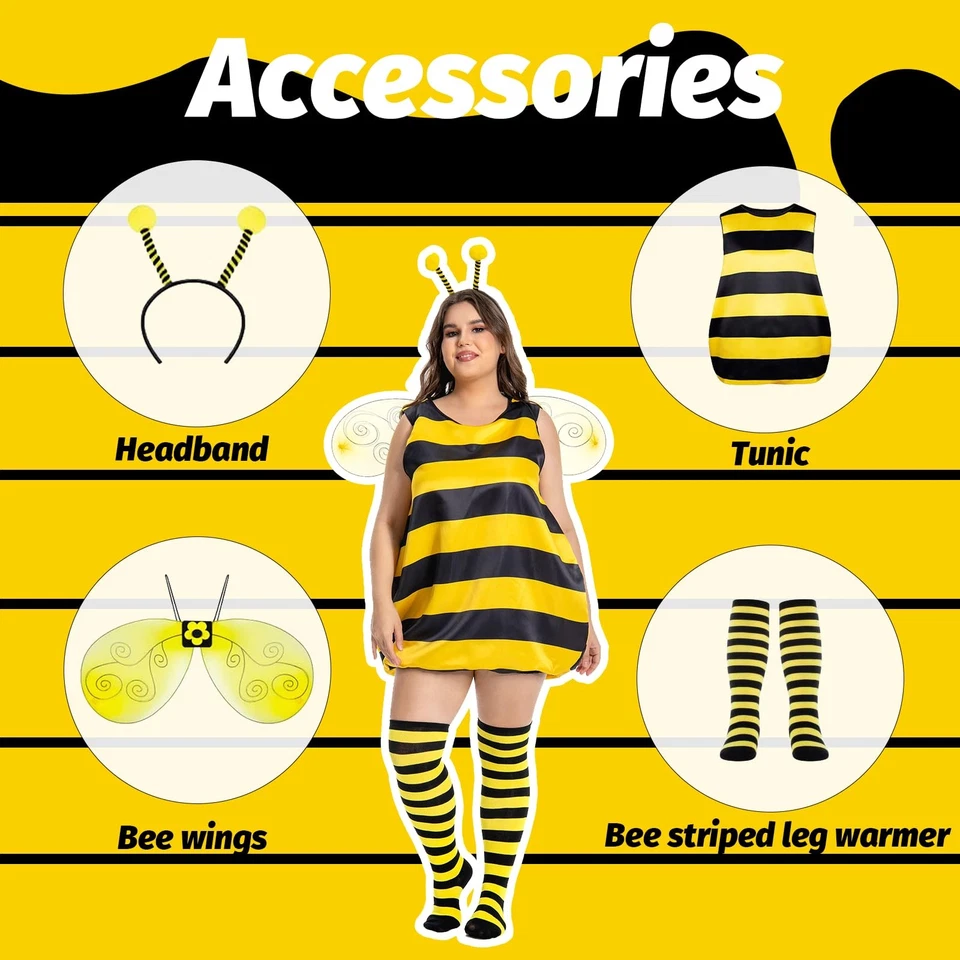 Plus Size Bumble Bee Halloween Costume for Women 16-18 – Fun  Flattering - Image 3 of 4
