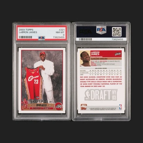 2003 Topps: Lebron James, Rookie RC, #221 PSA 8 NM-MT