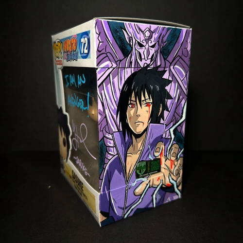 Funko Pop! Naruto - Sasuke #72 Signed - Custom Box Art + Hard Protector