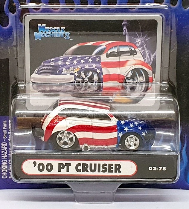 Muscle Machines 1/64 Scale 71161 02-78 2000 Chrysler PT Cruiser Stars & Stripes - Image 4 of 4