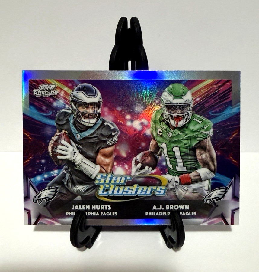 2025 Topps Chrome Cosmic Star Clusters Jalen Hurts/A.J. Brown- Eagles #SC-15