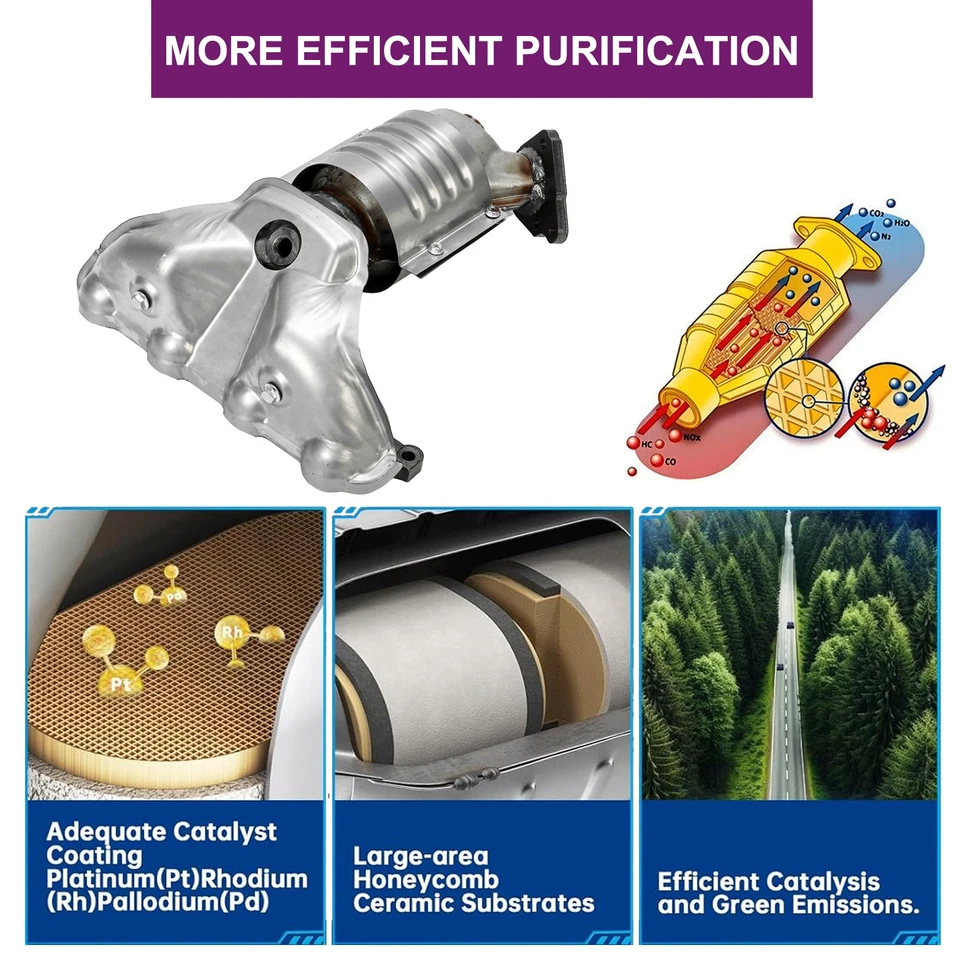 Exhaust Manifold Catalytic Converter For 1996-1997 Honda Civic Del Sol S 1.6L l4 Foto 3 de 4