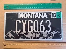 License Plate, Montana Specialty: Mountains, Passenger, CYG 063