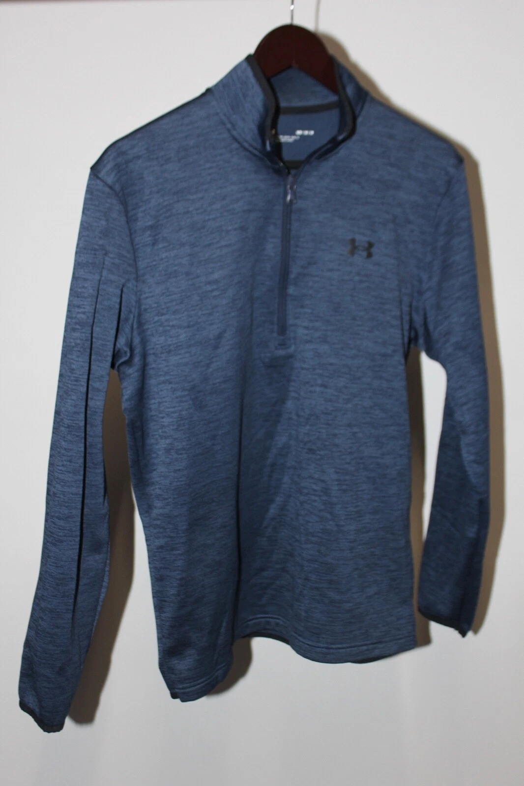 Under Armour 1/4 Zip Pullover Fleece Mens M Medium Loose Coldgear Heathered Blue