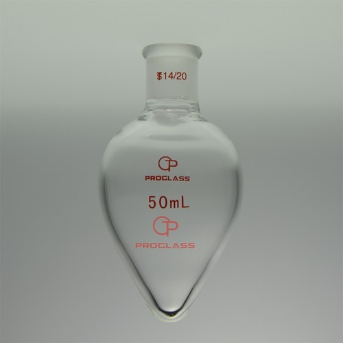 Laboratory Glass Pear Shaped Flasks 14/20 Joint - Picture 2 of 4