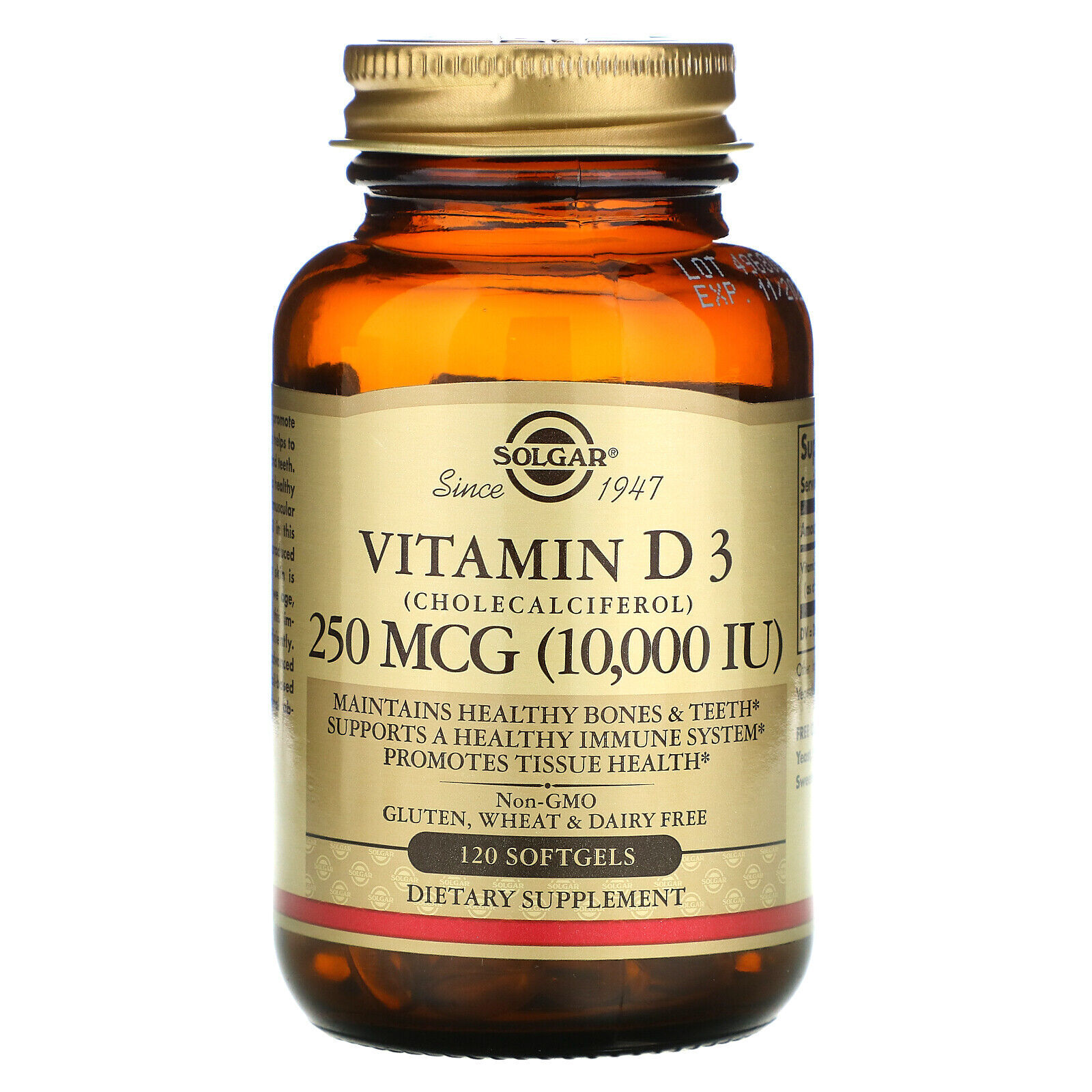 Vitamine D3 1000 UI - 365 Gélules (1 An De Réserve) - Cholécalciférol - Nu U Nutrition