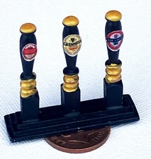 Dolls House Bar Beer Pump Handles With Labels Miniature 1:12 Scale Pub B tumdee
