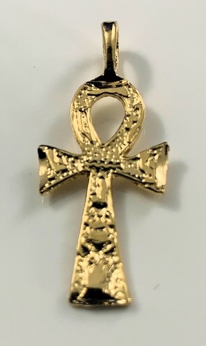 Egyptian Ankh Pendant 24k Gold Plated 
