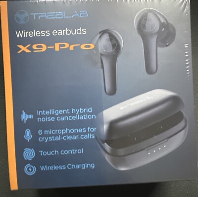 TREBLAB X9 Pro - Wireless earbuds with 6 AI Mics for Calls, 50H Playtime
