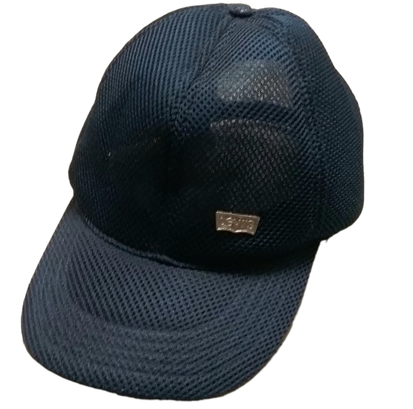 Vintage Levi's Navy Blue Mesh Strap Back Cap Hat Adult
