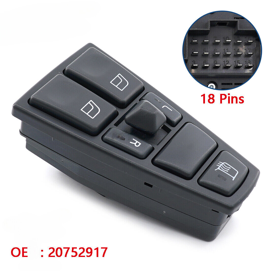 Volvo VN VNL 05-14 Left Front Power Window Switch 21628532 22569484