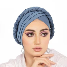 Arab Women Braid Hijab Hats Turban Head Cover Caps Bonnet Islamic Beanie Indian