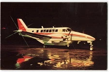 Postcard Airline CHRISTMAN AIR SYSTEM Beech C-99 Airliner AUC1.
