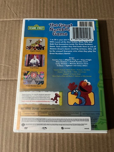 SESAME STREET THE GREAT NUMBERS GAME DVD FACTORY SEALED - Foto 2 di 2