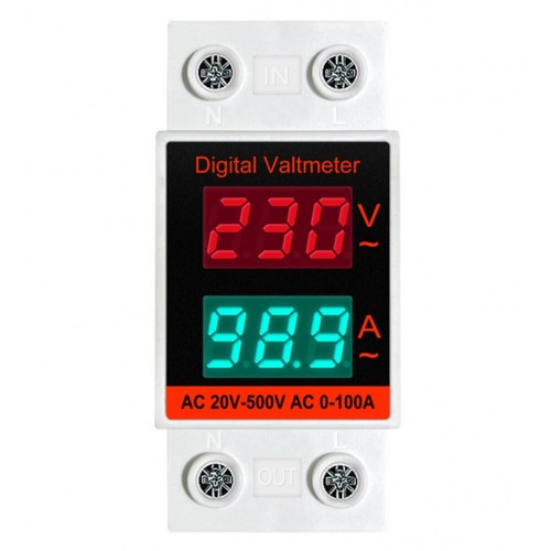 New 2 in 1 Din Rail AC Monitor Single Phase Voltage Current Power Meter - Picture 7 of 7