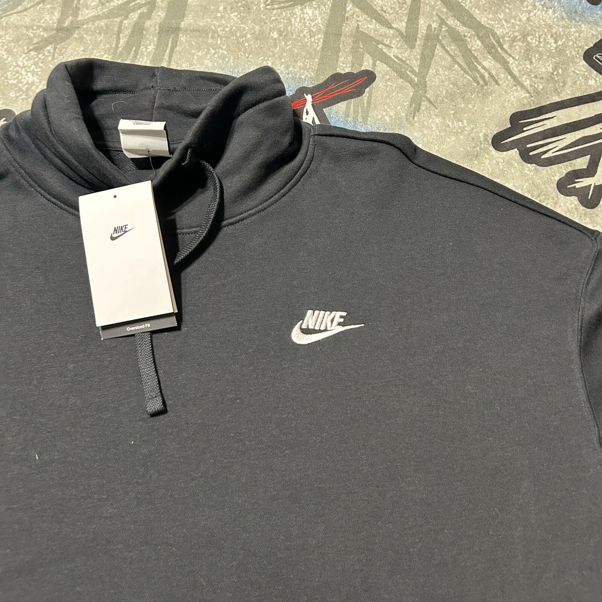 Nike Black Club Fleece Oversized Mock-Neck Women's XL