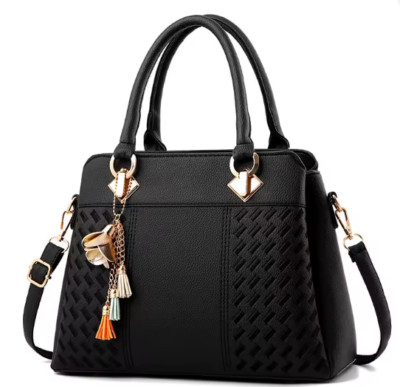 Damen Handtaschen Quaste PU Leder Tragetasche Top-Griff Stickerei Umhängetasche