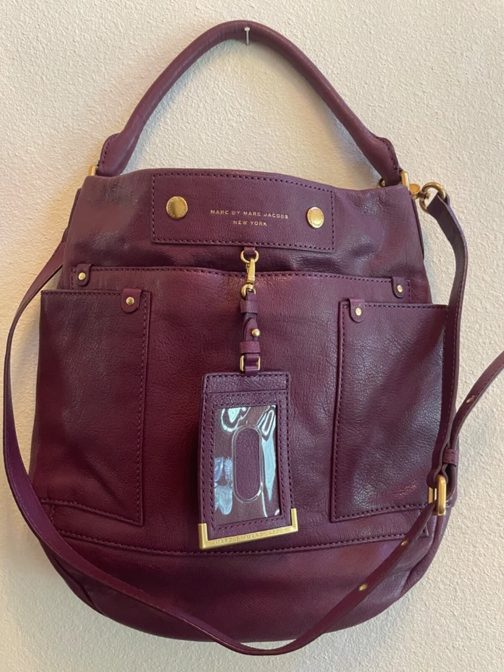 Bolso Hobo Marc by Marc Jacobs Cuero Preppy Amatista Púrpura