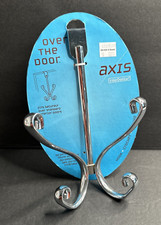 Over The Door Hook Hanger Bathroom Bedroom Storage 4 Prongs Silver NEW