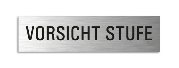 Schild Vorsicht Stufe 160X40 Mm Aluminium GebüRstet Edelstahloptik Selbstklebend-image