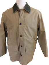GAP Lined XL Men Beige Jacket Barn Chore Coat Corduroy Collar Cuff Button Canvas