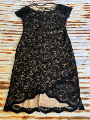 bisou bisou black lace dress Naomi Knit Lace One Shoulder Mini Dress in Black main image 0
