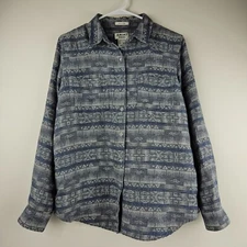 ARIAT Southwest Print Shirt Womens M COTTON Button Western Cowgirl Coastal NICE