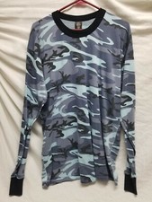 Vintage Blue Camo Long Sleeve shirt Size XL Single Stitch USA Made
