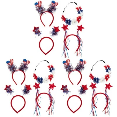 12 Pcs Decorative Hair Hoops Independence Day Headdress Creative Hair Bnads