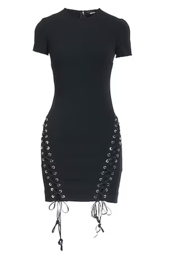 NWT DSQUARED2 Black Bodycon Short Cocktail Dress Made in Italy Sz 44EU 8US - Picture 3 of 12