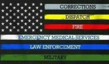 SERVICE US POLICE USA THIN BLUE LINES FLAG AMERICAN law US Tex® 100D 3'X5' Flag