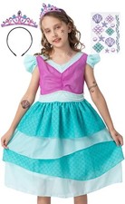 Meerjungfrau Prinzessin Kostüm Kleid für Kinder Mädchen Mermaid-Party Arielle