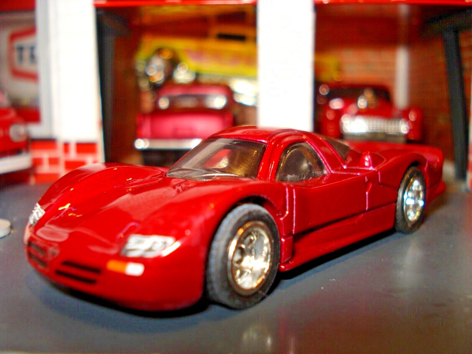 NISSAN R390 GTI CUSTOM EDITION RACE CAR 1/64 HW CUSTOM WHEELS & TIRES DARK RED-image