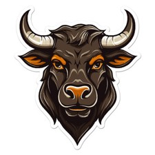 Bull Head, Vinyl Decal Sticker, Indoor Outdoor, 3 Sizes, 11286