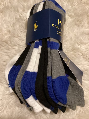 Polo Ralph Lauren Classic Sport 6 Pair Quarter Cut / no show Socks - Picture 39 of 55
