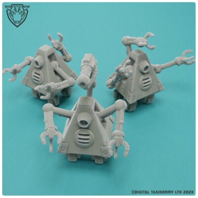 3x SciFi Assistant Droid Robots - Servitoren für Tabletop Gaming und Dioramen