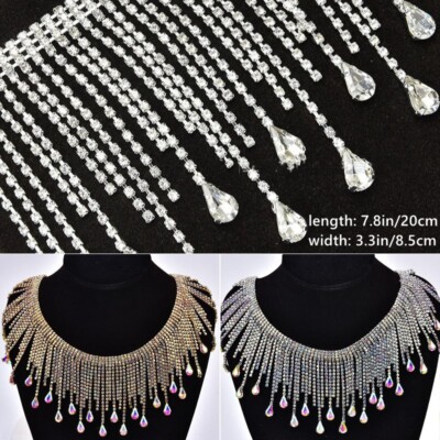 Strass Fransen Quaste Kette glänzend Nähen Borten DIY Rock Schuhe Dekor