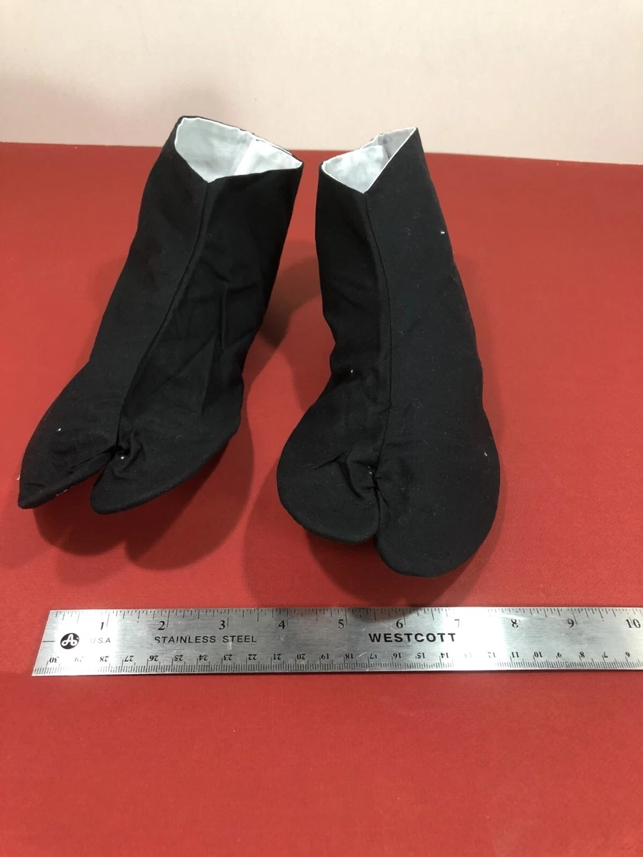 Tabi Socks Japanese Kimono Ninja Martial Arts Boots Geta Indoor Shoes BLACK