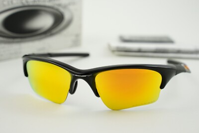【美品】OAKLEY HALF JACKET1.0 Fire Iridium 03-613 New! Oakley Half Jacket 1.0 Polished Black/Fire