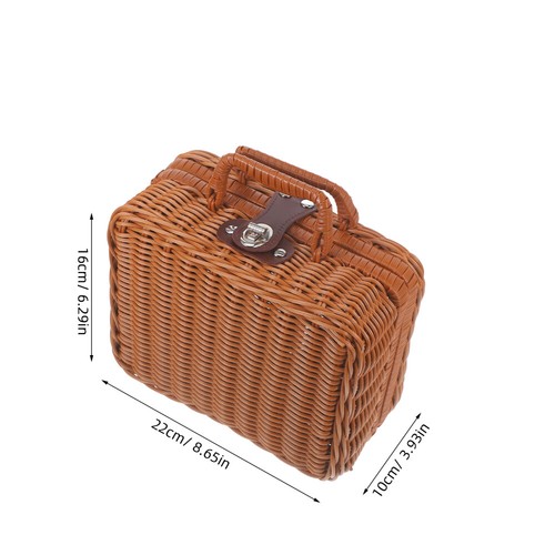 Imitation Rattan Storage Box Baby Vintage Suitcase African Home Goods - Picture 6 of 12