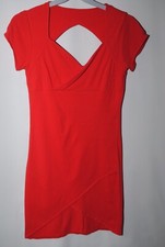 Ladies Red Short Sleeve Mini Dress Uk Size 8