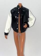 Barbie @BarbieStyle Model #4 Made to Move Doll Coat Black & White Varsity Jacket