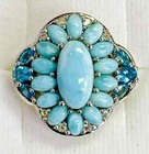 HSN Colleen Lopez Sterling Silver Larimar, Swiss Topaz & White Topaz Ring Size 7 — photo 3